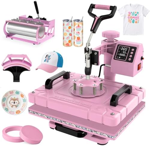 12x15 Inch 5 in 1 Swing Away Heat Press Machine for T Shirts